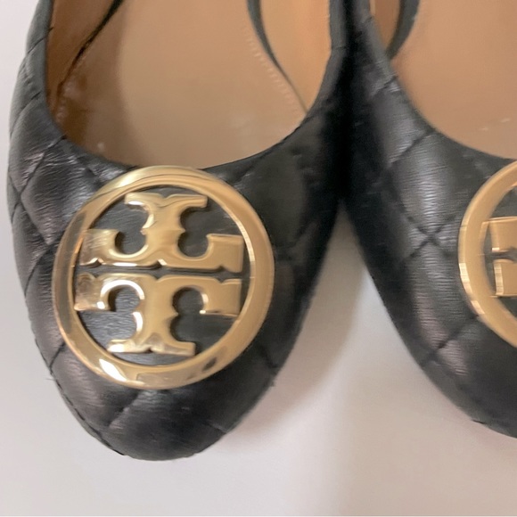 Tory Burch Benton 2 Quilted Black Ballet Flats 8 - Picture 4 of 16